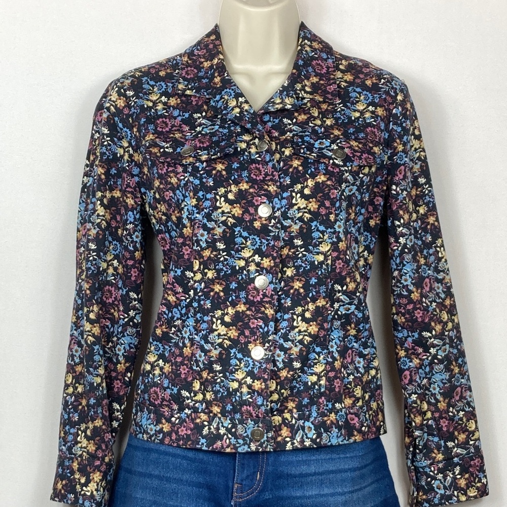 🌸 Blue, Purple & Black snap button stretch Blazer jacket ⭐️discount shipping